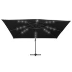 vidaXL Parasol déporté avec lumières LED Aluminium 400x300 cm noir