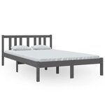 vidaXL Cadre de lit Gris Bois massif 120x200 cm