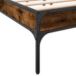 vidaXL Cadre de lit sans matelas chêne fumé 135x190 cm