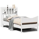 vidaXL Cadre de lit sans matelas blanc 75x190 cm bois de pin massif