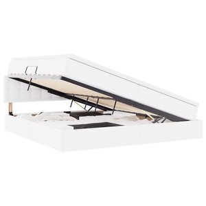 vidaXL Lit de Rangement Blanc pur 200 x 200 cm Cuir synthétique