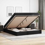 vidaXL Cadre de lit avec matelas avec matelas 2 Pièces Noir PVC