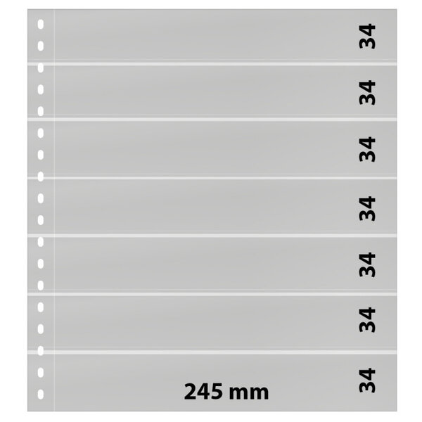 Feuilles de classement Omnia Lindner à 7 bandes pour timbres-poste. Fond - Blanc