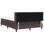 vidaXL Lit boxspring avec matelas Marron foncé 140 x 190 cm