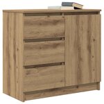 vidaXL Buffet avec tiroir chêne artisanal 71x35x65 cm bois ingénierie
