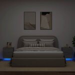 vidaXL Armoires de chevet et lumières LED 2 Pièces sonoma gris