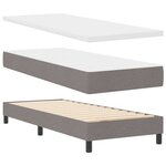 vidaXL Lit à ressorts avec matelas et lumière LED taupe 80x200 cm tissu