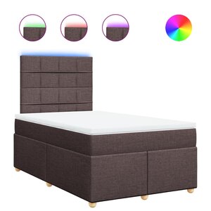 vidaXL Sommier à lattes de lit avec matelas Marron foncé 120x200 cm