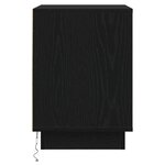 vidaXL Cabinet de chevet avec Noir 39 x 34.5 x 50 cm Bois d'ingénierie
