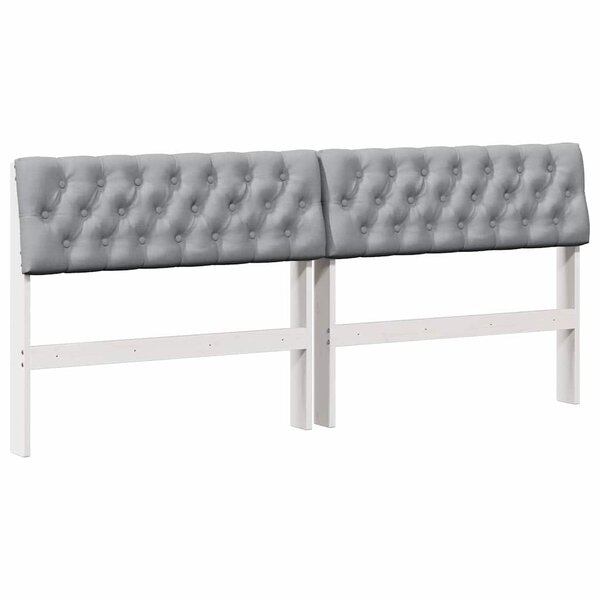 vidaXL Tête de lit capitonnée Gris clair 180 cm Pin massif