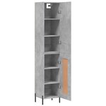 vidaXL Buffet haut Gris béton 34 5x34x180 cm Bois d'ingénierie
