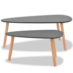 vidaXL Ensemble de tables basses 2 Pièces Bois de pin massif Noir