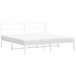 vidaXL Cadre de lit métal avec tête de lit blanc 183x213 cm