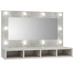 vidaXL Armoire à miroir avec LED Gris béton 90x31 5x62 cm
