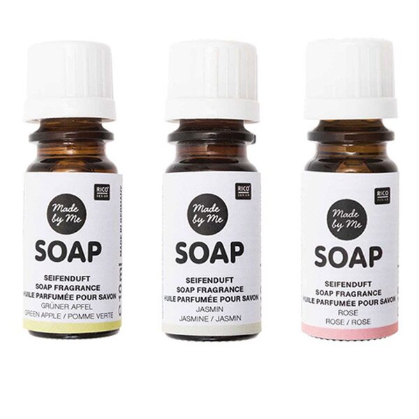 3 huiles parfumées 10 ml pour savon - pomme  jasmin  rose