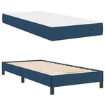 vidaXL Lit à ressorts avec matelas Bleu 100 x 200 cm tissu