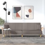 vidaXL Canapé-lit avec accoudoirs taupe tissu