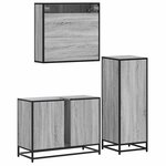 vidaXL Ensemble de meubles de salle de bain 3 Pièces Sonoma gris