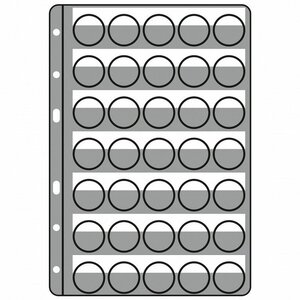 Feuilles transparentes Compart pour ranger 35 muselets de champagne.