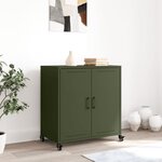 vidaXL Buffet vert olive 68x39x72 cm acier