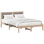 vidaXL Cadre de lit avec tête de lit rembourrée Taupe 135 x 190 cm