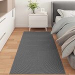 vidaXL Tapis de surface HUARTE Anthracite 150 x 80 cm Polyester