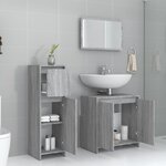 vidaXL Ensemble de meubles de salle de bain 3 Pièces Sonoma gris