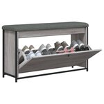vidaXL Banc à chaussures tiroir rabattable sonoma gris 102x32x56 cm