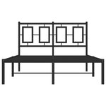 vidaXL Cadre de lit métal sans matelas avec tête de lit noir 120x190cm