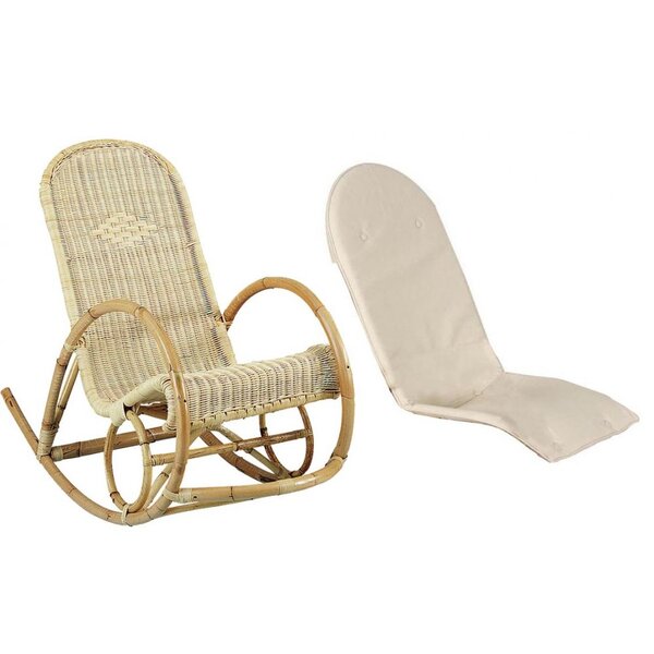 Rocking chair en manau et moelle de rotin naturelle tipi