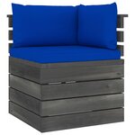 vidaXL Salon palette de jardin 6 Pièces avec coussins Bois de pin massif