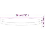 vidaXL Dessus de table Ø70x4 cm rond bois massif de hêtre