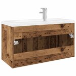 vidaXL Meuble avec vasque intégrée vieux bois bois d'ingénierie