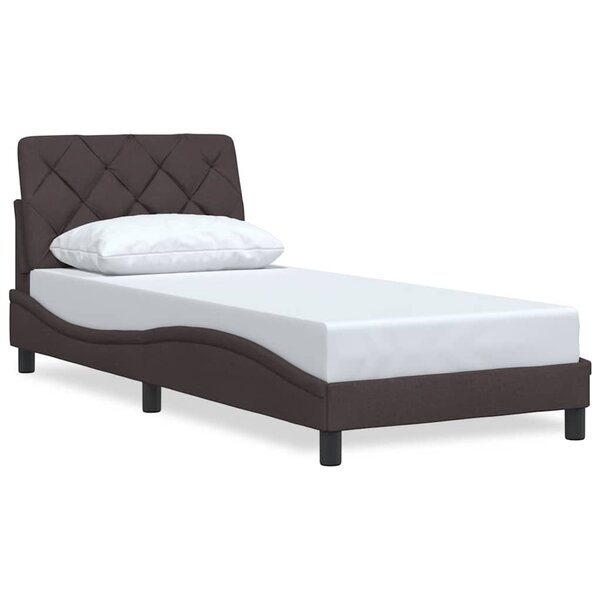 vidaXL Cadre de lit sans matelas marron foncé 90x190 cm tissu