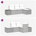 vidaXL Ensemble de canapé de jardin 4 Pièces Beige 55 x 62 x 69 cm