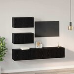vidaXL Ensemble meuble TV 4 Pièces Chêne noir 100 x 30 x 30 cm