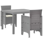 vidaXL Ensemble de salle à manger pour jardin 3 Pièces Gris clair