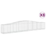 vidaXL Paniers à gabions arqués 8 Pièces 400x50x60/80 cm Fer galvanisé
