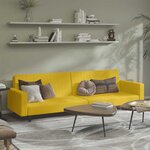 vidaXL Canapé-lit 2 places jaune velours