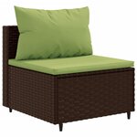 vidaXL Salon de jardin et coussins 11 Pièces marron résine tressée