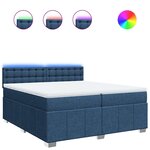 vidaXL Sommier à lattes de lit avec matelas Bleu 200x200 cm Tissu