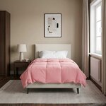 vidaXL Duvet d'hiver Matelassé Rose 140 x 200 cm Microfibre