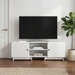 vidaXL Meuble TV Blanc Brillant 150 x 31 x 50 cm Bois d’ingénierie