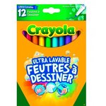 Crayola - 12 Feutres a dessiner ultra lavables (pointe fine) - boîte française - se nettoie sans frotter