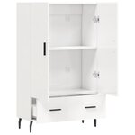 vidaXL Buffet haut blanc brillant 69 5x31x115 cm bois d'ingénierie