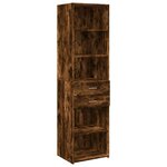 vidaXL Armoire de rangement mince chêne fumé 50x42 5x225 cm
