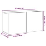 vidaXL Meuble TV mural vieux bois 80x30x41 cm
