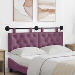 vidaXL Tête de lit suspendue Avec lumière LED Pourpre Velours