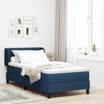 vidaXL Lit boxspring avec matelas avec matelas Bleu 80 x 200 cm tissu