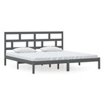 vidaXL Cadre de lit sans matelas Gris Bois de pin massif 200x200 cm